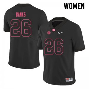 NCAA Women's Alabama Crimson Tide #26 Marcus Banks Stitched College 2019 Nike Authentic Black Football Jersey SU17E05EY